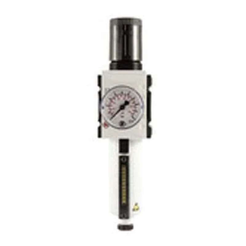 RIEGLER FU 811-M-2 Futura, filter regulator with metal reservoir, viewing tube and pressure gauge, semi-automatic, size 1, 0.1-2 bar, G 1/4" - Image 1