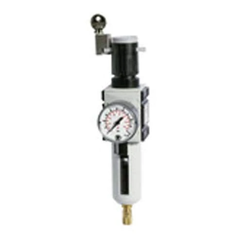 RIEGLER FU 823-2 Futura Filter Regulator with Polycarbonate Container, Protective Basket and Pressure Gauge, Fully Automatic, Size 2, 0.1-2 Bar, G 3/8 Inch