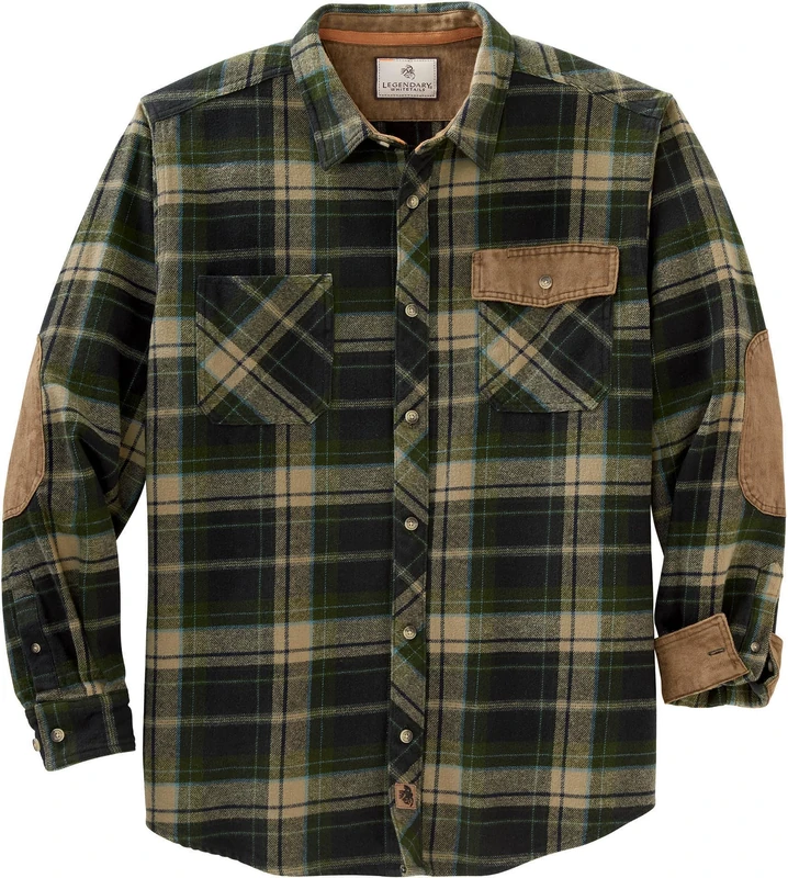 Legendary Whitetails Men's Harbor Heavyweight Flannel Shirt, Mallard Plaid, XL Tall