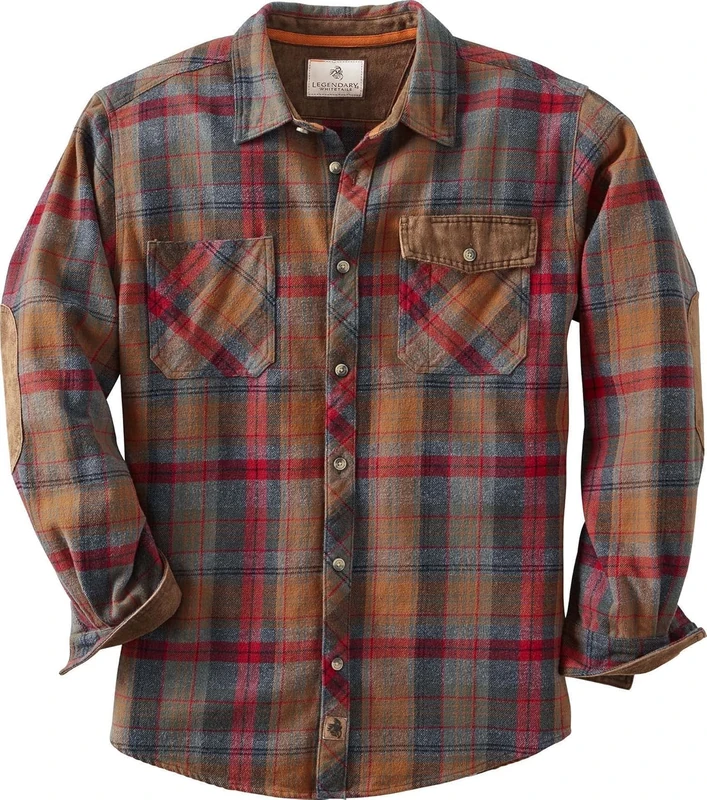 Legendary Whitetails Men's Harbor Heavyweight Flannel Shirt, Smokey Mountain Plaid, 5X-Large