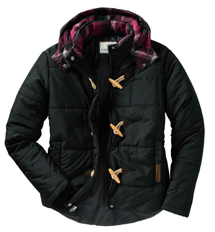 Legendary Whitetails Women's Quilted Toggle Puffer Jacket, Black, L