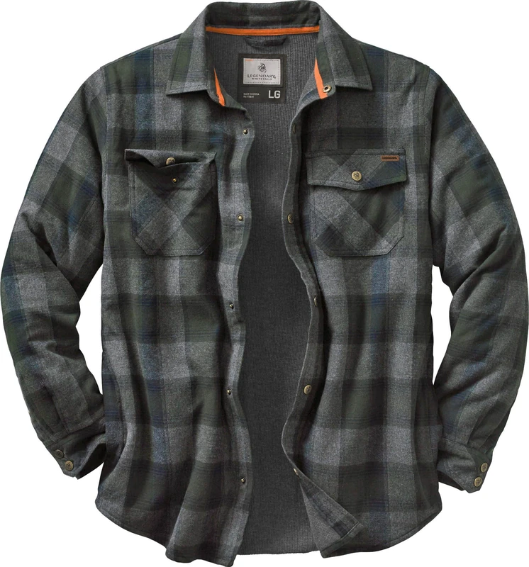 Legendary Whitetails Men's Archer Thermal Lined Flannel Shirt Jacket, Balsam Shadow Plaid, 4X-Large