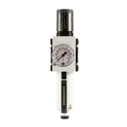 RIEGLER FU Futura 6110-M-16 Filter Regulator with Metal Container, Visible Tube and Pressure Gauge, Semi-Automatic, Size 4, 0.5-16 Bar, G 3/4 Inch