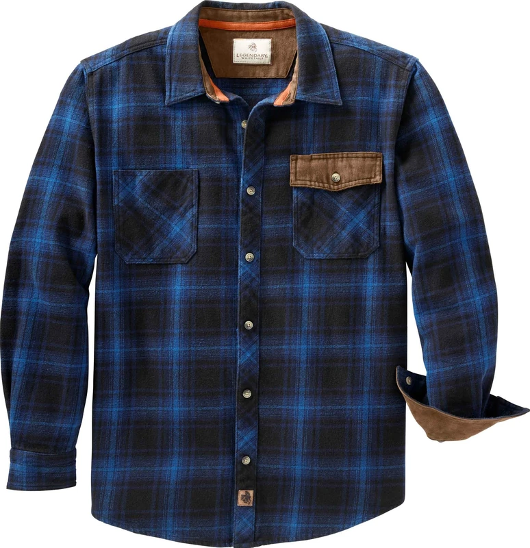 Legendary Whitetails Men's Standard Harbor Heavyweight Flannel Shirt, Lakes Plaid, Small
