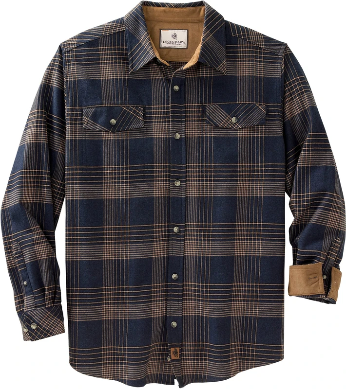 Legendary Whitetails Men's Legendary Flannel Shirt, Peace Navy Melange, 5X-Large