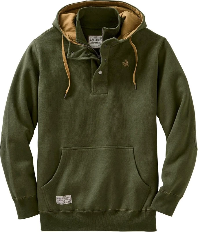 Legendary Whitetails Men's Tall Size Tough As Buck 1/4 Zip Action Hoodie, Loden, X-Large