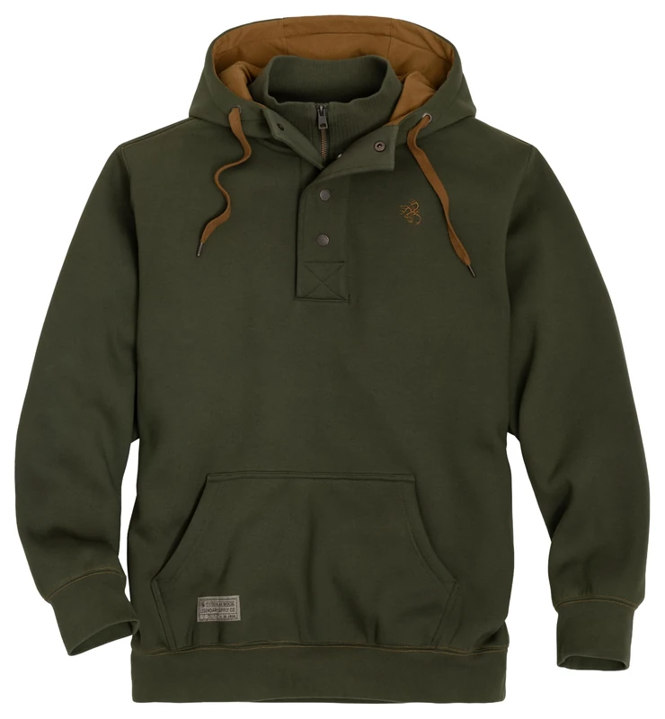 Legendary Whitetails Men's Tough As Buck 1/4 Zip Action Hoodie, Loden, 4X-Large