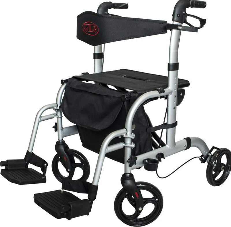 Antar AT51005 Aluminium Transport Rollator 9.80 kg, Black