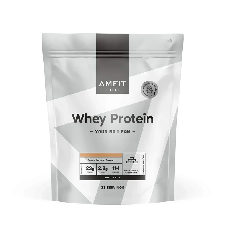 by Amazon - Whey Protein 1kg - Salted Caramel Flavour, (Previously a AMFIT brand, same product)