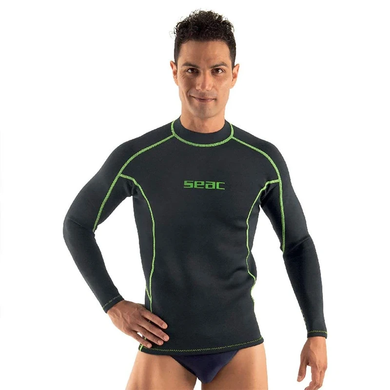 SEAC Fit Long, 2 mm Neoprene Long Sleeved Shirt Ideal as a Scuba Diving Undervest or Rash Guard for Swimming and Surf