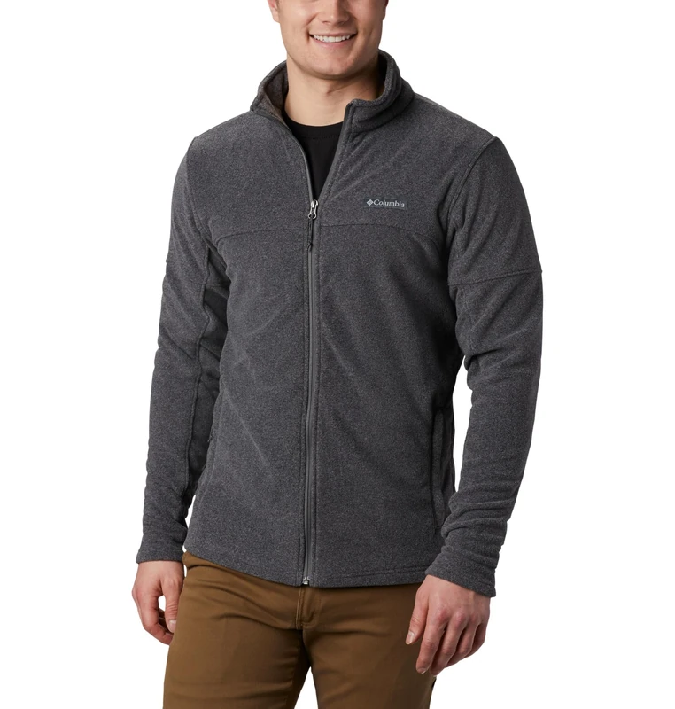Columbia Men's Basin Trail 3 Full Zip, Full Zip Fleece Jacket, Charcoal Heather, Large