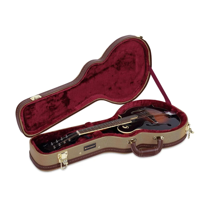 Crossrock Hard Shell Vinyl Tweed Case for F-Style Mandolin-Tweed (CRW620MFTW)