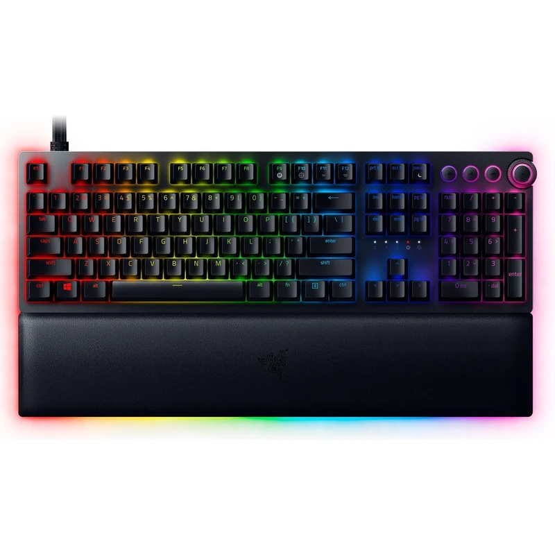 Razer Huntsman V2 (Analog Switch) - Optical Gaming Keyboard with Near-Zero Input Latency (Analog Optical-Mechanical Switches, Doubleshot PBT Keycaps, Detachable USB-C Cable) UK Layout | Black