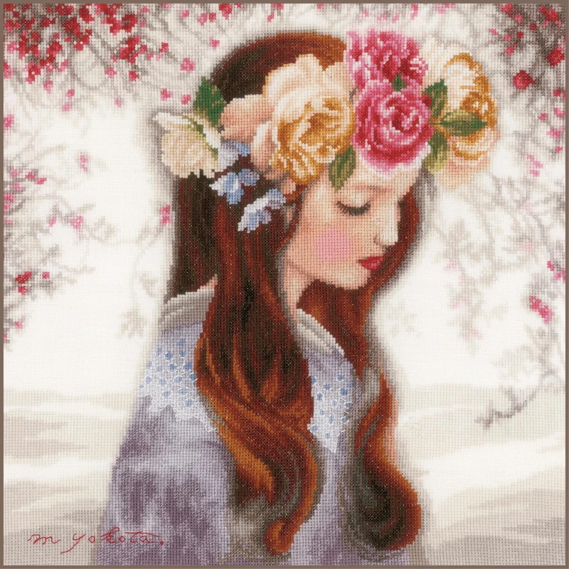 Lanarte Cross Stitch kit, Cotton, Multicoloured, 32x32cm