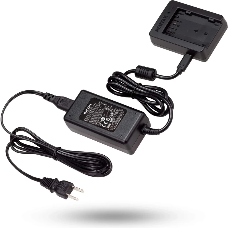 PENTAX Battery Charger Kit K-BC177 : Possible to charge the battery quickly. Charging time is approximately 2.5 hours. Compatible with D-LI90 battery