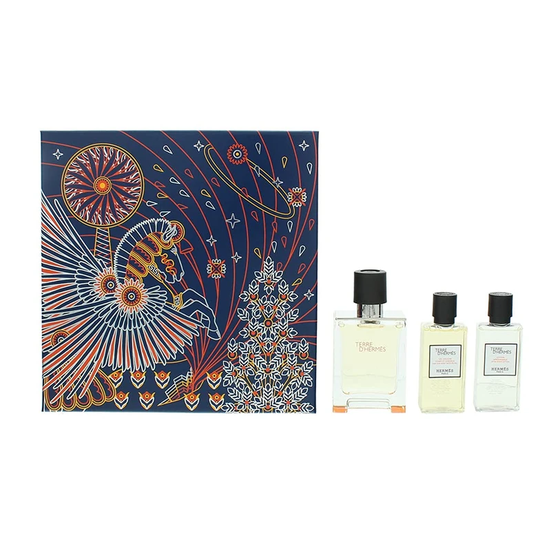 Hermès Terre D'hermès 3 Piece Gift Set: Eau De Toilette 50ml - Aftershave Lotion 40ml - Shower Gel 40ml