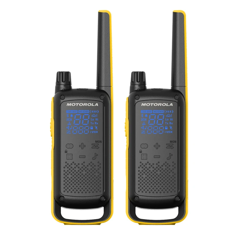 Motorola Solutions T470 Two-Way Radio Black W/Yellow Rechargeable Two Pack - Image 1