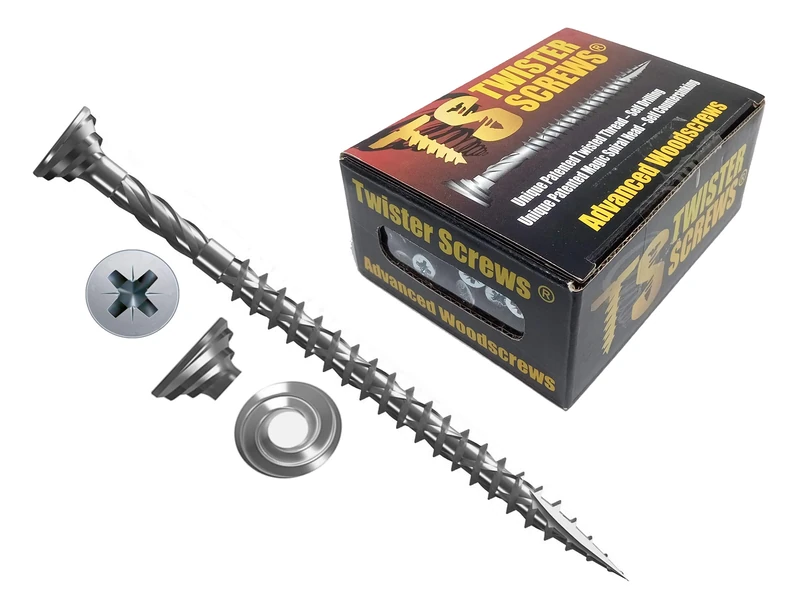 Twister Screws Premium Double-Threaded Wood Screws | 6mm x 140mm | Box of 100 | Self Drilling, Self Countersinking, Zinc-Plated, Ultra Sharp Quick Grab Point