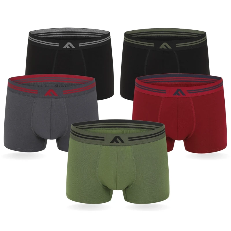 FM London Mens Super Soft Bamboo (5-pack) Boxer Shorts, Dark Assorted, L UK