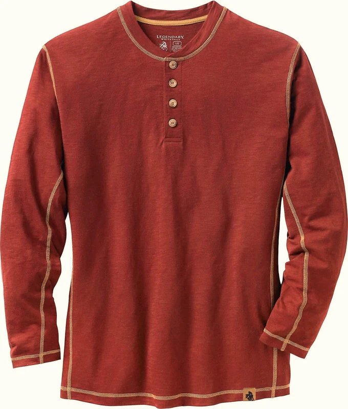 Legendary Whitetails Men's Standard Maverick Slub Henley Shirt, Barnwood, Small