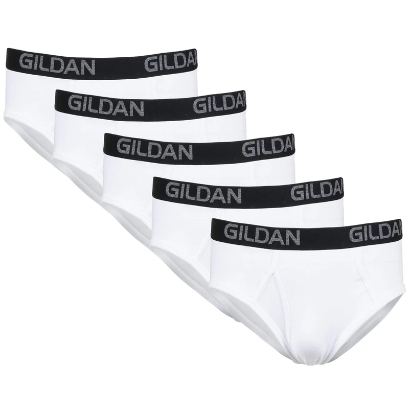 Gildan Men's Cotton Stretch Brief, Artic White (5-Pack), M (Pack of 5)