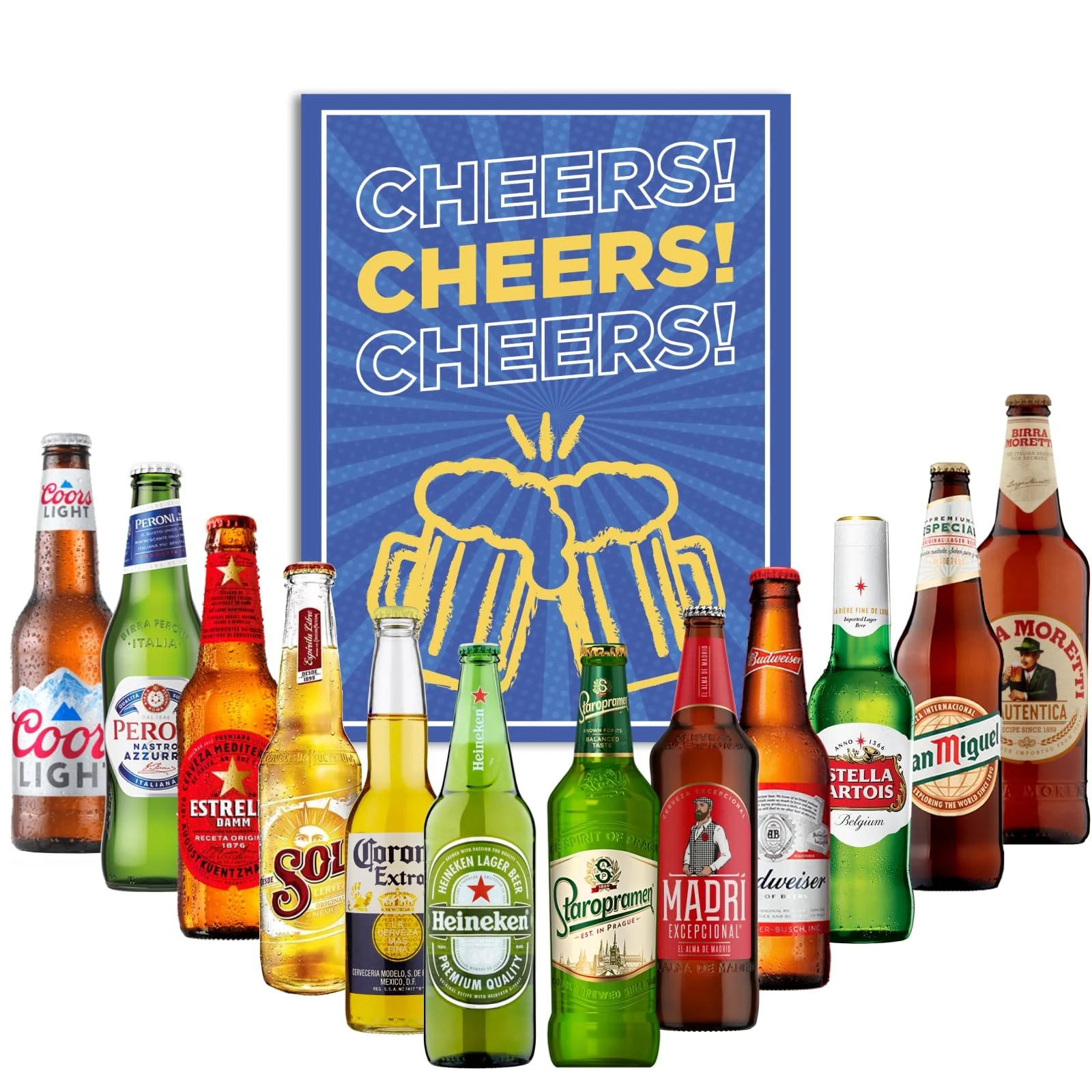 Liquid Vault World of Lager Mixed Pack - 12 Bottles - Variety Beer Hamper - Perfect Craft Beer Gifts for Men or Women - Global Beers & Pub Favourites