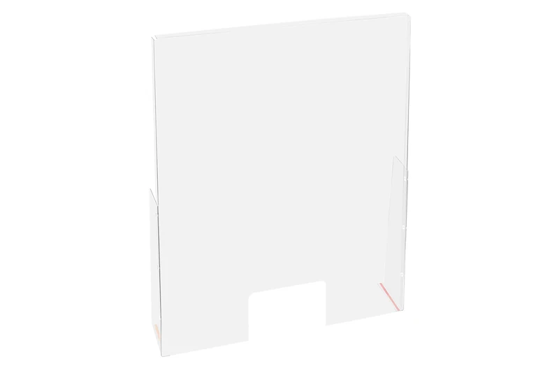 Exacompta - Ref 80758D - ExaScreen - Premium Protective Sneeze Guard Screen Divider - 95cm Height x 58cm Width, Free Standing with a Window for Document Transfer