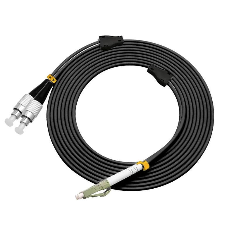 Jeirdus 50Meters LC to FC Outdoor Armored Duplex OM2 Fiber Optic Cable Jumper Optical Patch Cord Multimode 50/125 50M LC-FC