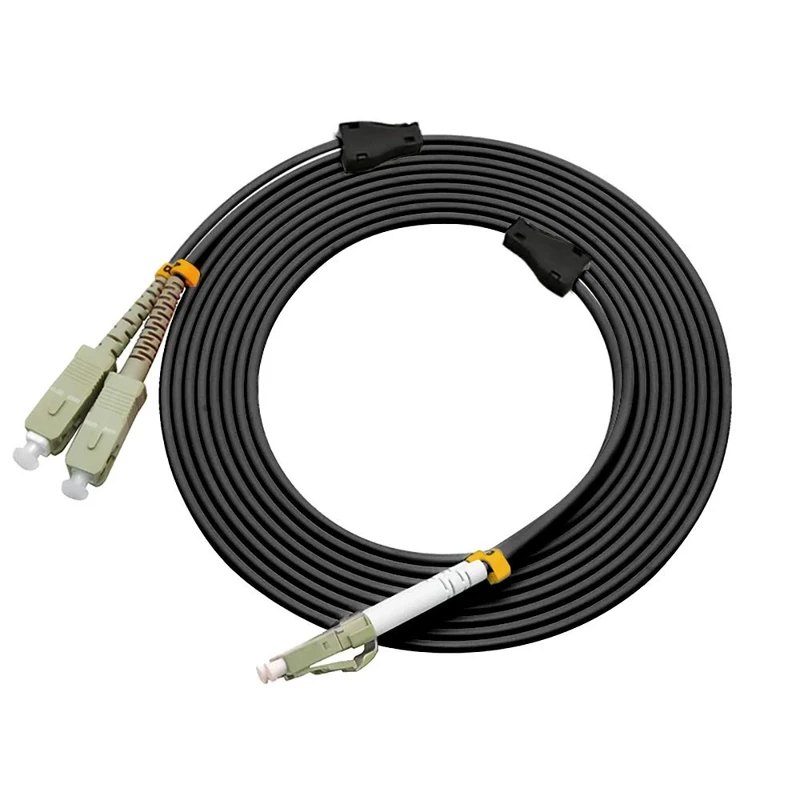 Jeirdus 40Meters LC to SC Outdoor Armored Duplex 50/125 OM2 Fiber Optic Cable Jumper Optical Patch Cord Multimode 40M LC-SC
