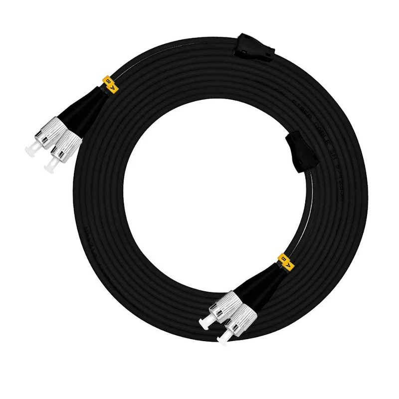 Jeirdus 50Meters FC to FC FC-FC Duplex Outdoor Armored Fiber Optic Cable Jumper Patch Cord Optical 50/125 OM2 Multimode 50M