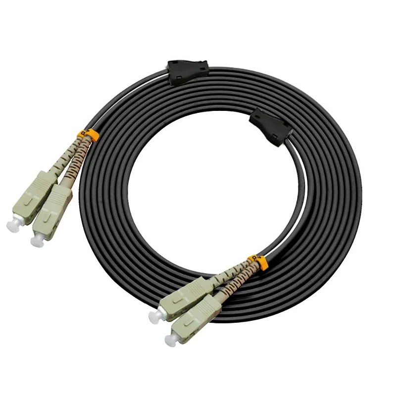 Jeirdus 50Meters SC to SC Outdoor Armored Duplex OM2 Fiber Optic Cable Jumper Optical Patch Cord Multimode 50/125 50M SC-SC