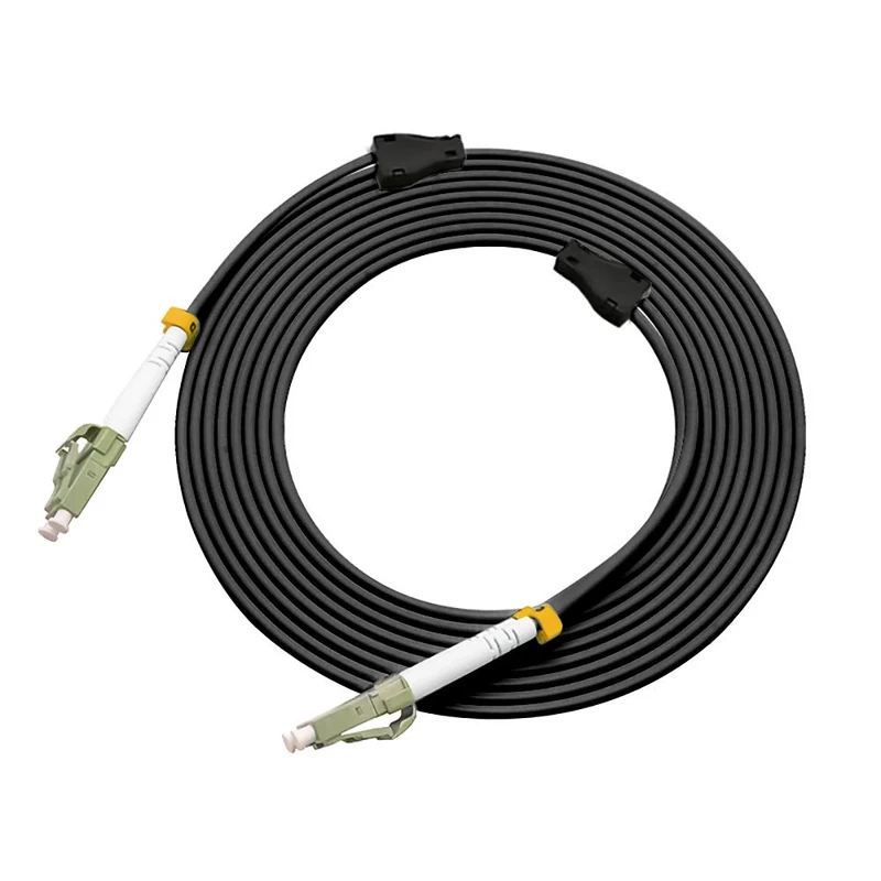 Jeirdus 50Meters LC to LC Outdoor Armored Duplex OM2 Fiber Optic Cable Jumper Optical Patch Cord Multimode 50/125 50M LC-LC