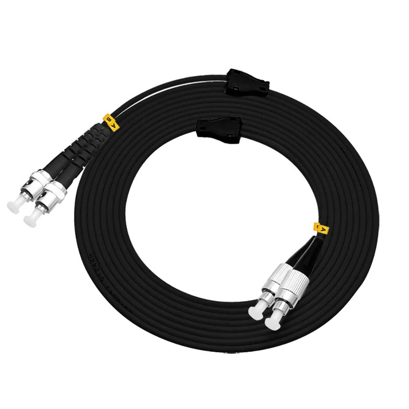 Jeirdus 40Meters FC to ST Outdoor Armored Duplex 50/125 OM2 Fiber Optic Cable Jumper Optical Patch Cord Multimode 40M FC-ST