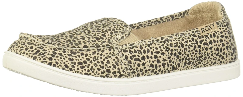 Roxy Women's Minnow Slip on Sneaker Shoe, Leopard Print Exc, 6 UK