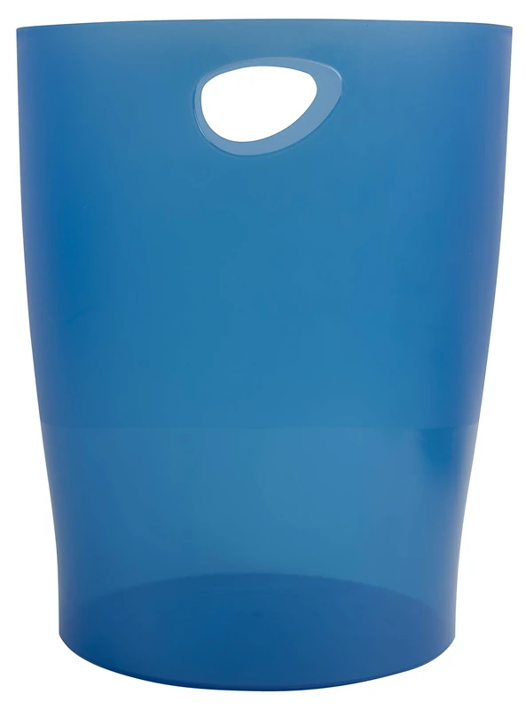 Exacompta - Ref.45360D - Set of 8 waste paper baskets with ECOBIN handles - large capacity 15 liters - dimensions 26.3 x 26.3 x 33.5 cm - 1 year warranty - Translucent Royal blue