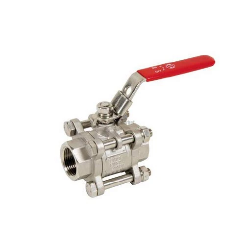 Syveco 791025 Series 791 Ball Valve, 3 Pieces, Stainless Steel PN63, Red Stainless Steel Handle, Initial Range, 25 BW x 25 BW