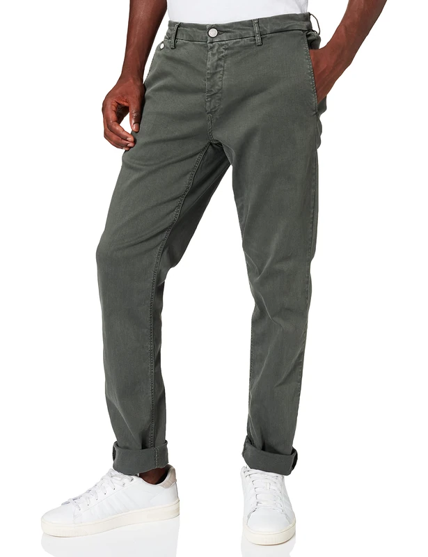 Replay Men's Benni Chino Trousers Regular-Fit Hyperflex with Stretch, Green (Military Green 030), 30W / 30L