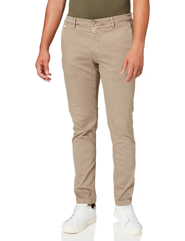 Replay Men's Chino Trousers Benni Regular-Fit Hyperflex with Stretch, Beige (Sand 020), 34W / 34L