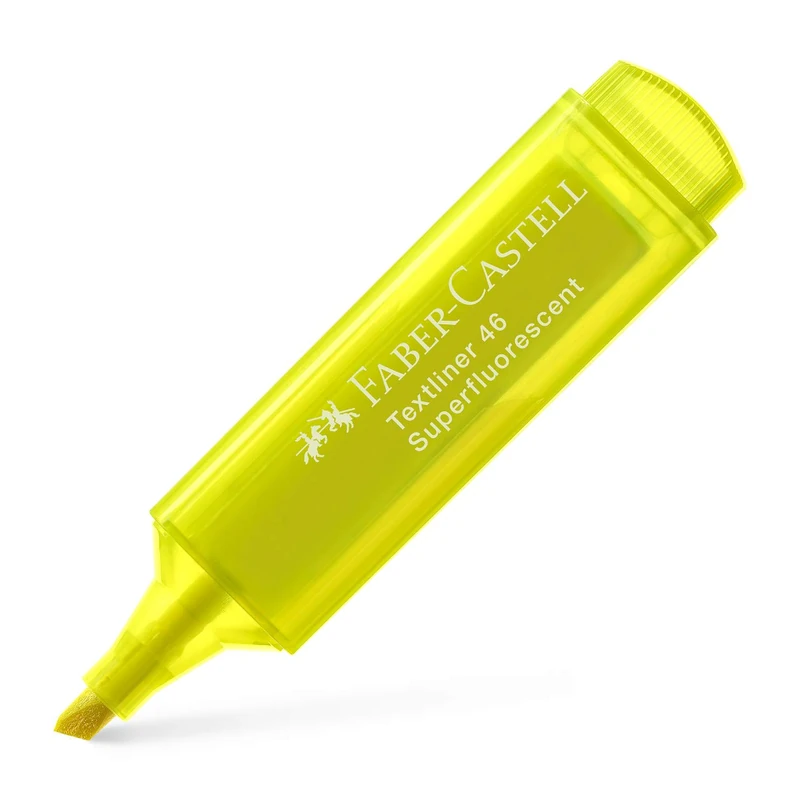 Faber-Castell Textliner 46 Superfluorescent Yellow Highlighter Pen - Box of 50