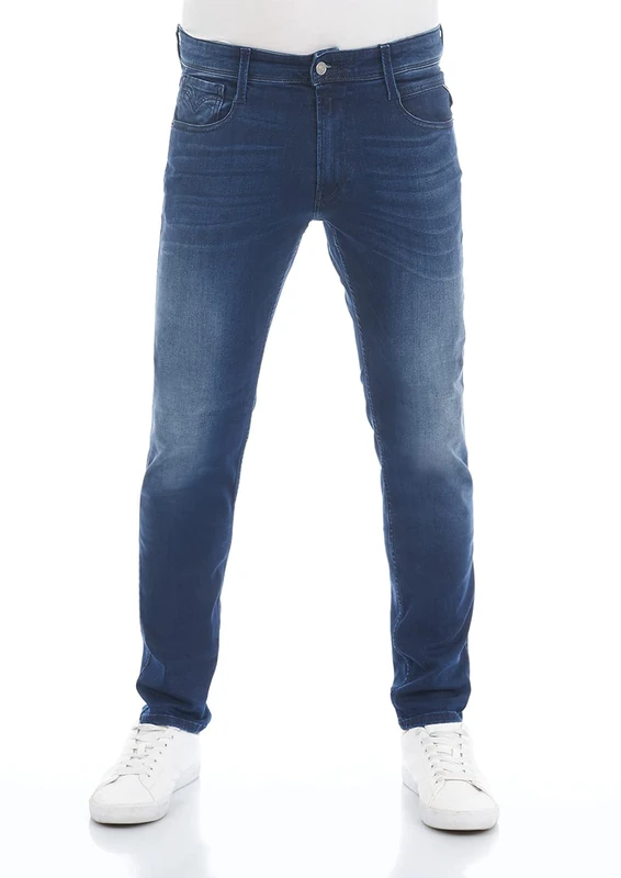 REPLAY Herren Jeans Anbass Slim-Fit mit Power Stretch, Blau (Dark Blue 007), 31W / 30L