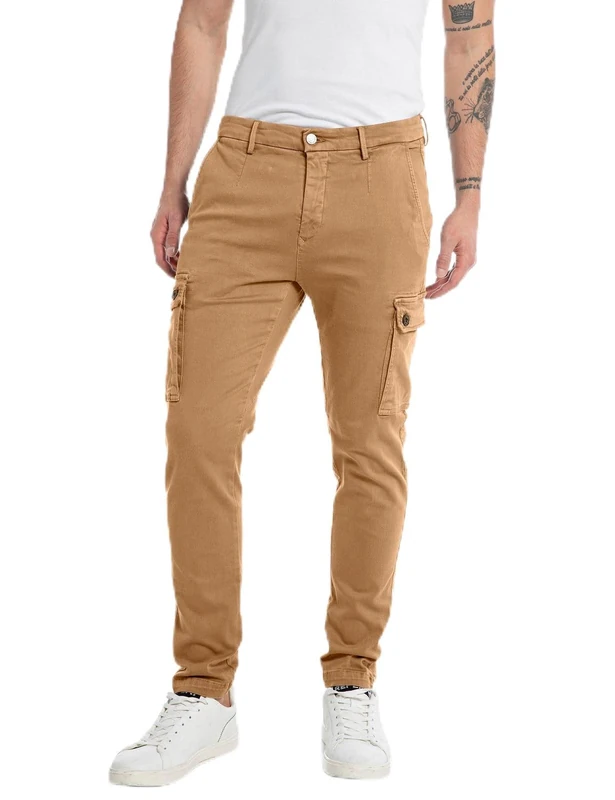 REPLAY Men's M9649 Jaan Hypercargo Color Jeans, Havana 325, 32W / 30L