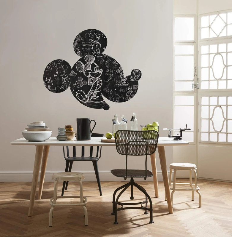 Komar Disney Self-Adhesive and Contour Cut Fleece Photo Wallpaper Mickey Head Illustration - Size: 127 x 127 cm - Wall Sticker, Children's Room