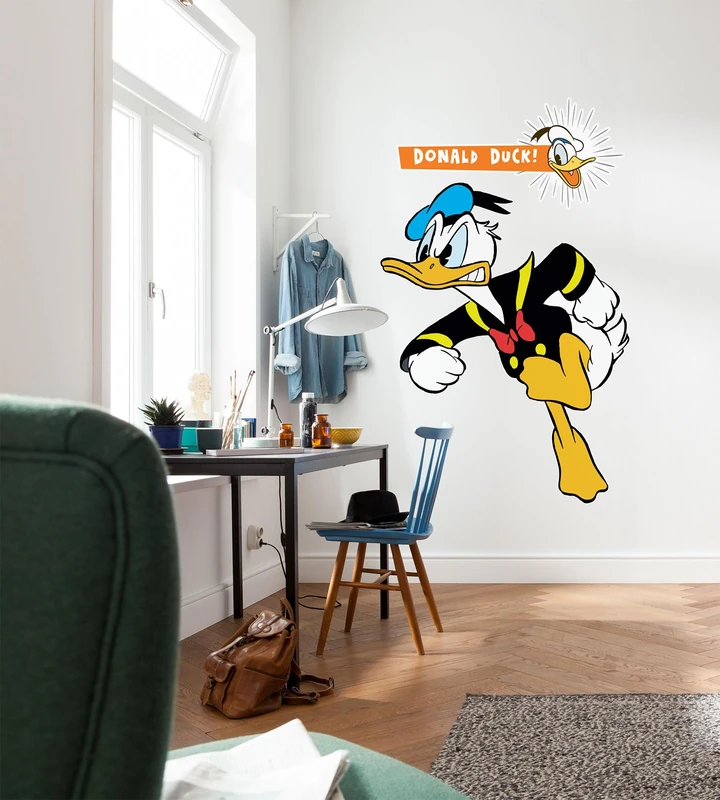 Komar Disney self-Adhesive and Contour-Cut Fleece Photo Wallpaper Donald Angry XXL - Size: 127 x 200 cm - Wall Sticker, Children's Room - Image 1