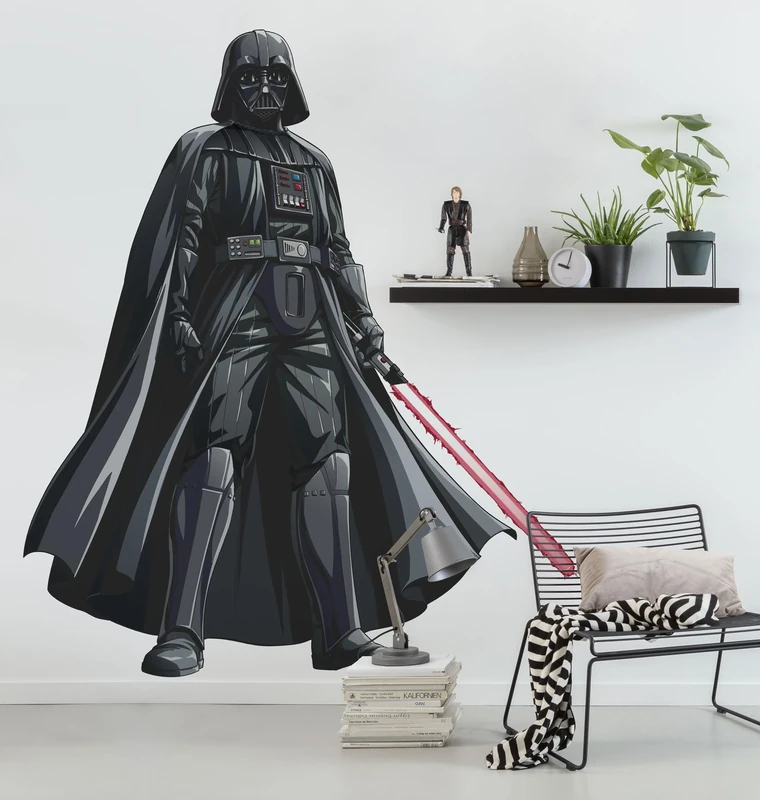 Komar Star Wars Self-Adhesive and Contour-Cut Non-Woven Photo Wallpaper Star Wars XXL Darth Vader – Size: 127 x 200 cm – Wall Sticker, Children's Room, Life Size Wall