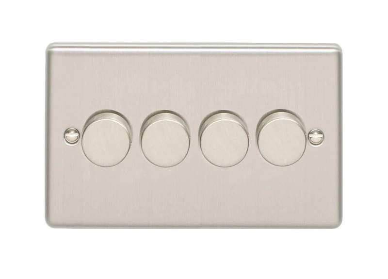 Enhance Decorative 4 Gang Dimmer Satin Stainless Finish