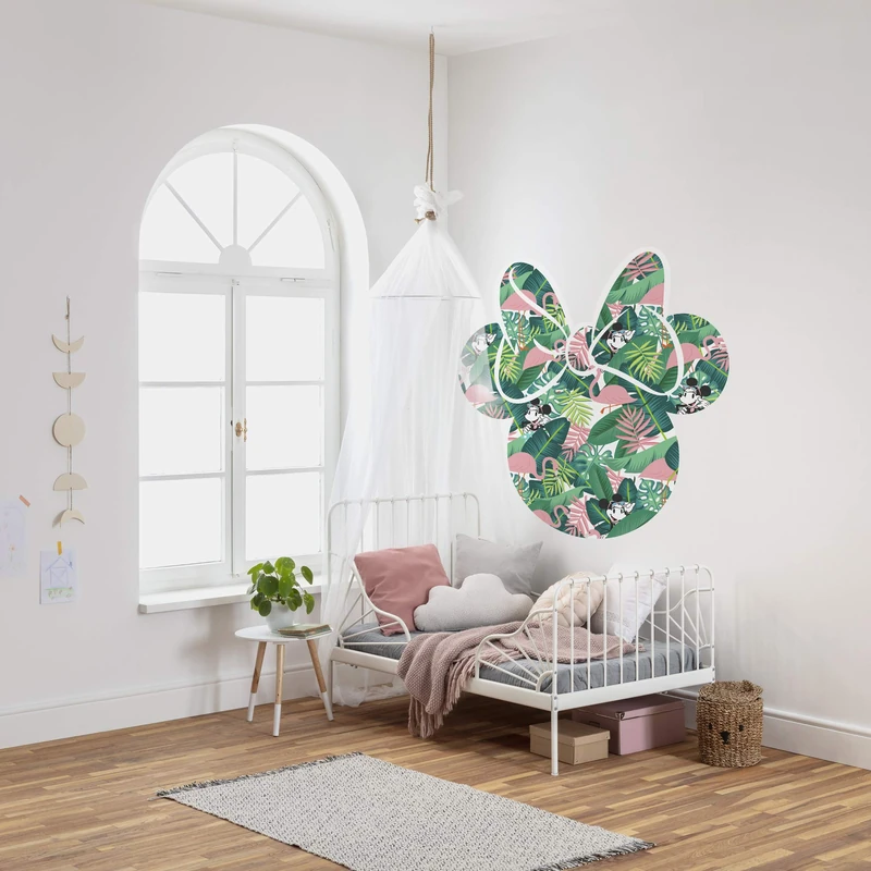 Komar Disney self-Adhesive and Contour-Cut Fleece Photo Wallpaper Minnie Head - Size: 127 x 127 cm - Wall Sticker, Children's Room