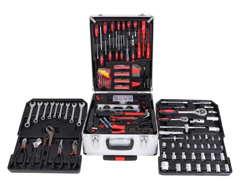 SIXTOL Home 299 Set of Tools in a case | Set in an Aluminium case | Garage Tools | Hand Tools | Ultimate Tool Set | DIY Home Tools