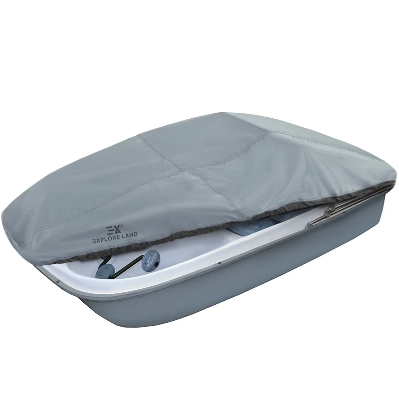 Explore Land Fade Resistant Pedal Boat Cover - Waterproof 600D Heavy Duty Outdoor 3 or 5 Person Paddle Boat Protector, Grey