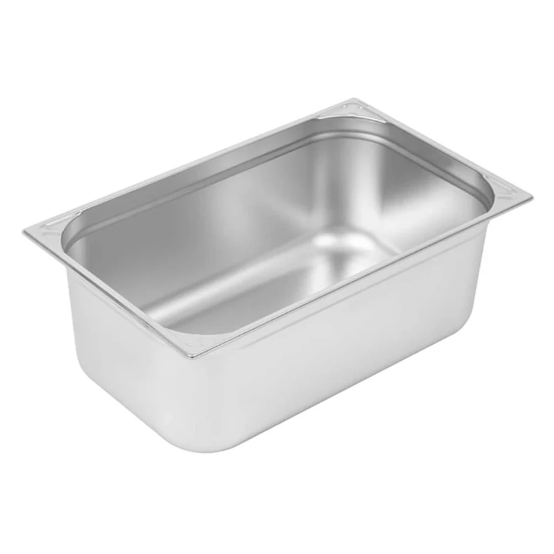 Vogue Heavy Duty Stainless Steel 1/1 Gastronorm Tray 200mm - Fridge, Blast Chillers Safe Tray to Store and Cook Food DW436