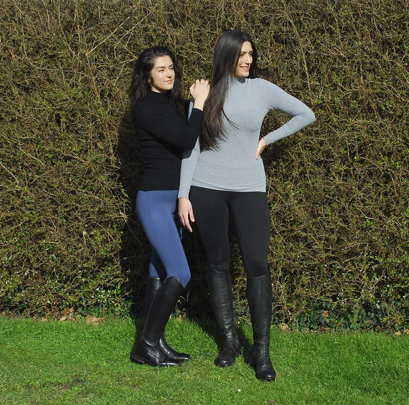 Rhinegold Warmer Weight Riding Tights-14-Mid Blue